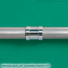 Luva Hidráulica 1/2 Polegada Latão Cromado Rosca Femea Bsp Co