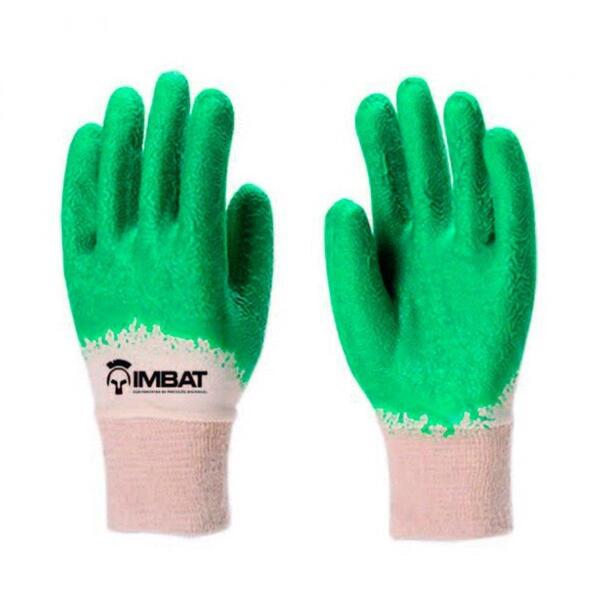 Luva Imbat Tricotada Com Banho Janela Em Latex Verde Tamanho 9