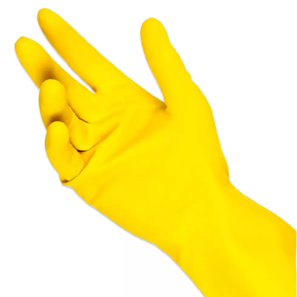 Luva Latex Limpeza Multiuso Amarela P M G - 6 Pares - M