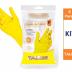 Luva Latex Limpeza Multiuso Amarela P M G - 6 Pares - M