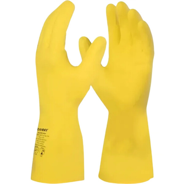 Luva Limpeza Látex Amarela Verniz Silver Volk Ca 16312 M