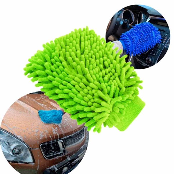 Luva Microfibra Lavar Carros Limpeza Doméstica Efeito Brilho