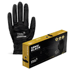 Luva Nitrílica Sensi Black Industrial Sem Amido Para Riscos Q