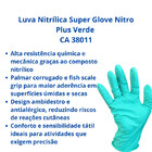Luva Nitrílica Super Glove Nitro Plus Verde Super Safety Ca 3