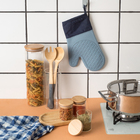 Luva Para Forno De Silicone Com Proteção Térmica - Oikos Azul