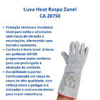 Luva Proteção Heat Raspa Punho 30cm Zanel Forro Total Go150 C