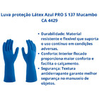 Luva Proteção Látex Limpeza Azul Pro S 137 Mucambo Multiuso C