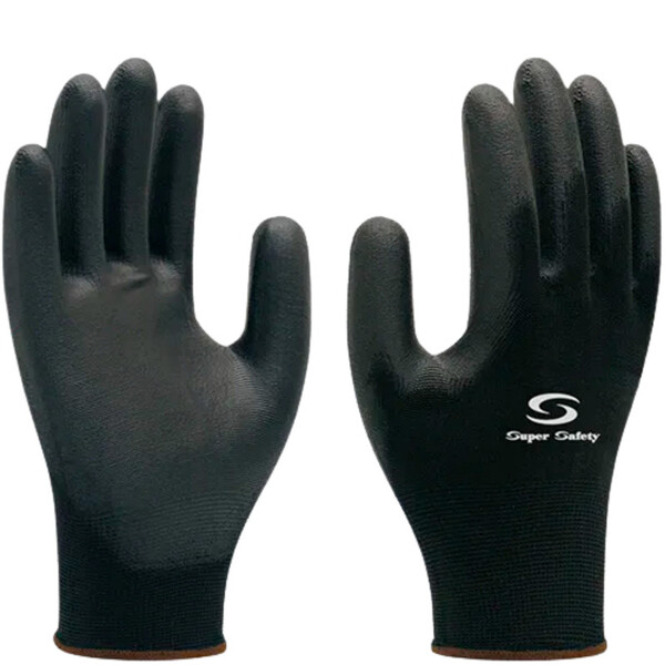 Luva Proteção Mecanica Pu 1003 Multitato Preta Super Safety E