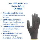 Luva Segurança 1006 Nyn Cinza Super Safety Proteção Abrasiva