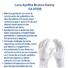 Luva Segurança Açoflex Proteção Anti Corte Branca Danny Ca 47