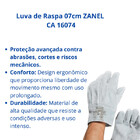 Luva Segurança Raspa 07cm Zanel Ca 16074