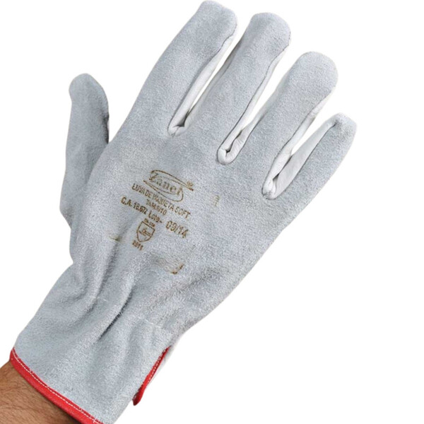 Luva Segurança Vaqueta/raspa Mista Petroleira Punho 7cm Prote