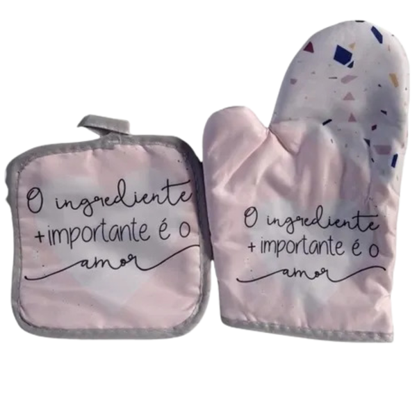 Luva Termica Forno Fogão Cozinha Quente + Descanso De Panela