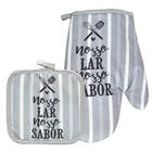 Luva Térmica Para Forno Altas Temperaturas Com Descanso Cinza