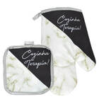 Luva Térmica Para Forno Altas Temperaturas Com Descanso Preto