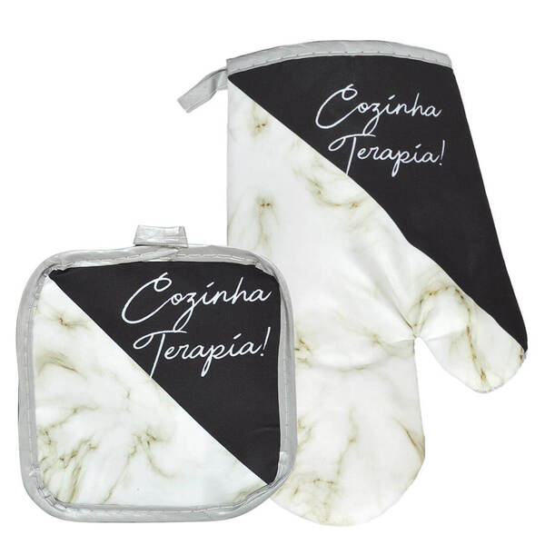 Luva Térmica Para Forno Altas Temperaturas Com Descanso Preto