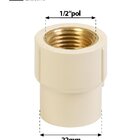 Luva Trans Ff Cpvc 22mm X 1/2'pol 10 Peças Ultraterm Krona