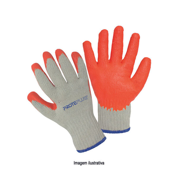 Luva Tricotada Em Algodão Com Banho De Látex Tamanho 10 Ref.