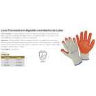 Luva Tricotada Em Algodão Com Banho De Látex Tamanho 10 Ref.