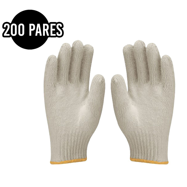 Luvas De Malha Tricotada Kit 200 Pares Epi Construção Frio Re