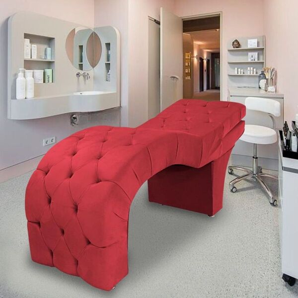 Maca Estética Estofada Reclinável Ergonômica Suede Eliana Ver