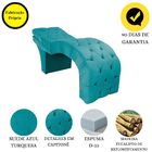 Maca Estética Estofada Reclinável Ergonômica Suede Tati Azul