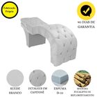 Maca Estética Estofada Reclinável Ergonômica Suede Tati Branco