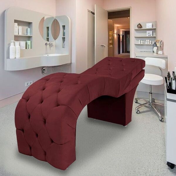 Maca Estética Estofada Reclinável Ergonômica Veludo Eliana Bo