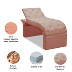 Maca Estofada Estética Cílios Regulável Spa Suede Eloísa Coral