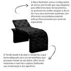 Maca Estofada Estética Cílios Regulável Spa Suede Eloísa Preto