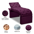 Maca Estofada Estética Cílios Regulável Spa Veludo Valentina