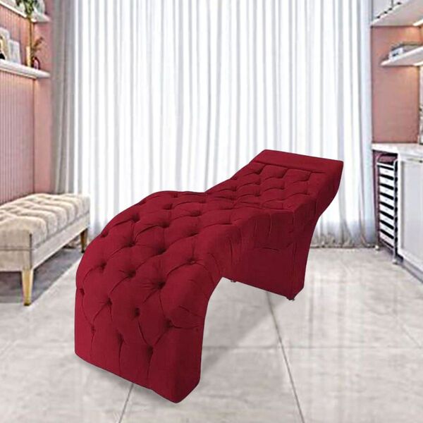 Maca Estofada Estética Cílios Salão Spa Suede Hellen Vermelho