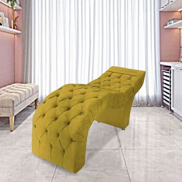 Maca Estofada Estética Cílios Salão Spa Suede Olivia Amarelo