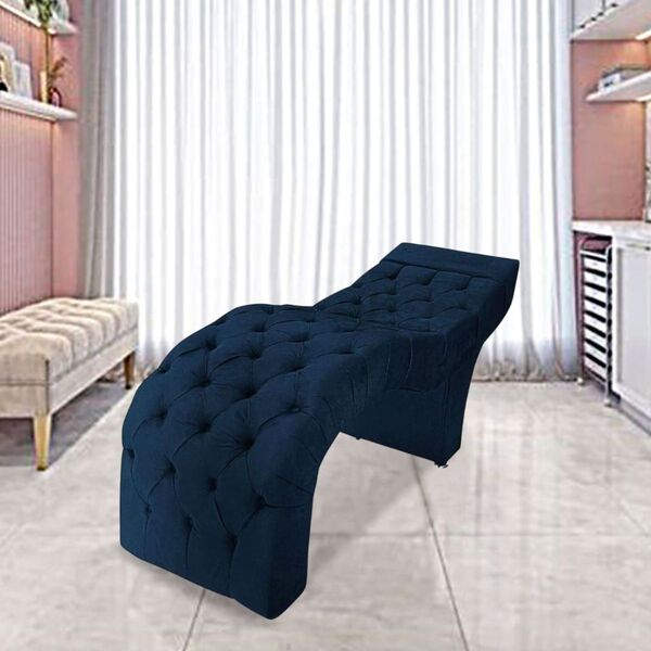 Maca Estofada Estética Cílios Salão Spa Suede Vivian Azul Mar