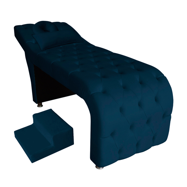 Maca Para Estética Com Capitonê Luxo Bella Veludo Azul Marinh