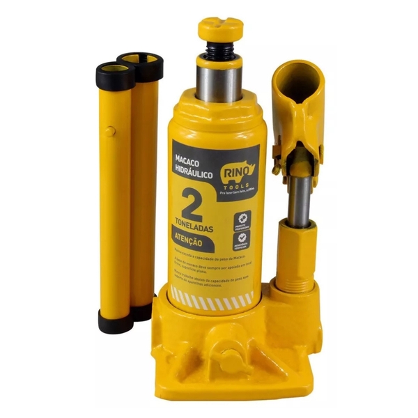 Macaco Hidraulico 2 Toneladas Tipo Garrafa Com Alavanca Rino