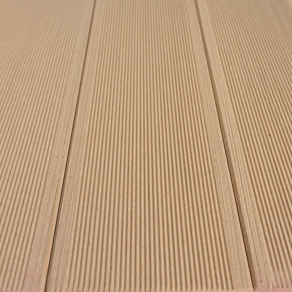 Madeira Wpc Alveolar, Frisado Lixado C/ Fendas Lat, Cor Areia