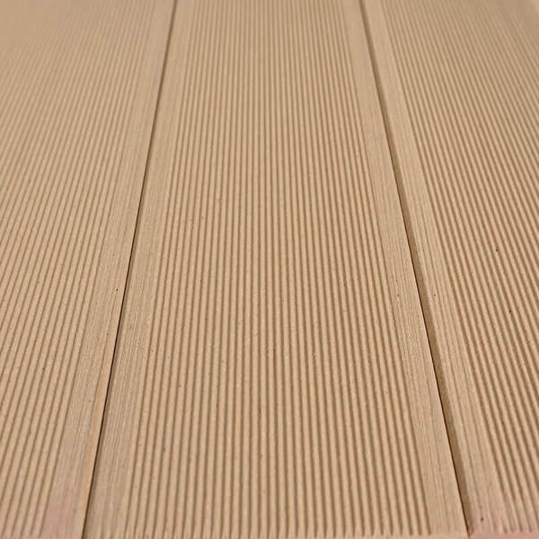 Madeira Wpc Maciço, Frisado Lixado C/ Fendas Lat. Cor Areia C