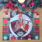 Maison Charlo - Kit 4 Jogos Americanos Retalho Natalino 43cmx