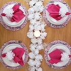 Maison Charlo - Porta Guardanapos Flor Crisântemo Branco Neve