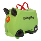 Mala Infantil Carrinho Puxador Rodinha Verde Importway Bw070