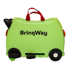 Mala Infantil Carrinho Puxador Rodinha Verde Importway Bw070