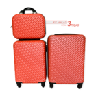 Malas De Viagem Kit 3 Peças Bordo Com Rodinha Cadeado Bolsa S