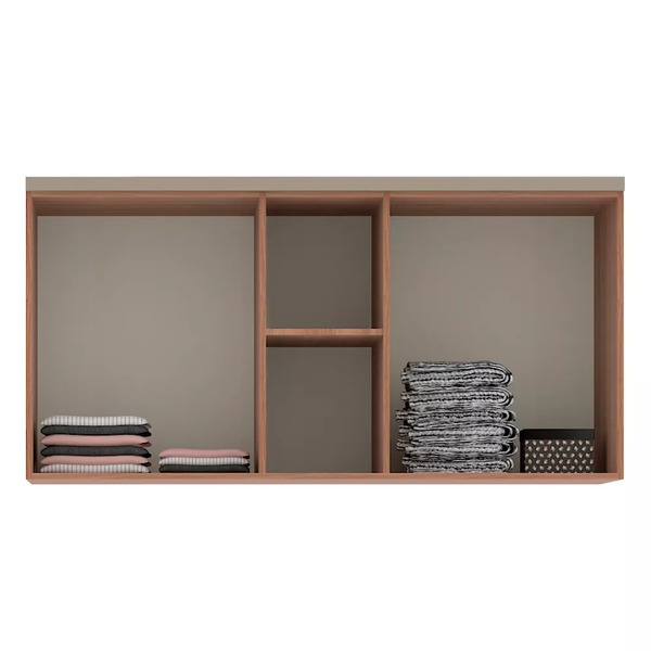 Maleiro Closet Sem Porta Ponte Casal 145cm 2 Divisórias E 2 N