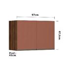 Maleiro Ponte 2 Portas 97 Cm Nogueira Dourado Com Gaia