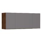 Maleiro Ponte Casal 4 Portas 165 Cm Dourado C/ Cinza Puro