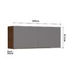 Maleiro Ponte Casal 4 Portas 165 Cm Dourado C/ Cinza Puro