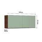 Maleiro Ponte Casal 4 Portas 165 Cm Dourado C/ Verde