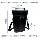 Maleta Courino Porta 2 Garrafas Seguro Com Abridor E Tampa