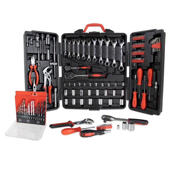 Maleta De Ferramentas 105 Peças + Jogo De Brocas Madeira E Aç